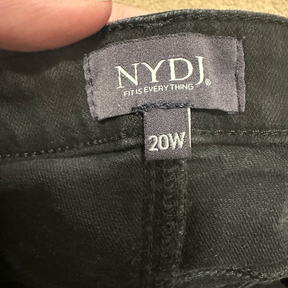 NYDJ Cropped Wide Leg Thick Hem High Rise Size with Blue Jewel Details 20W - Picture 3 of 6